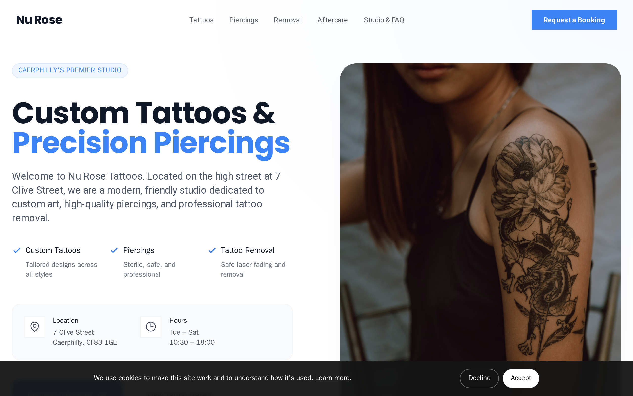 Nu Rose Tattoos website